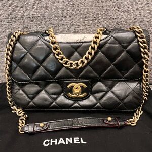 Vintage Chanel Black Quilted Leather Bag